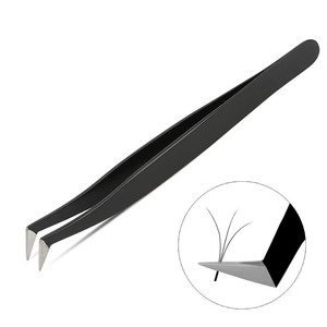 Pinzas para Pestañas FLAVIO MEDICOS con Punta de Fibra de 10 mm, Acero Inoxidable Serrado, Alta Precisión, Curvadas, para Extensión de Pestañas de Volumen, Profesionales - Product Image 2