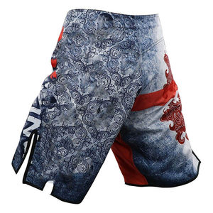 Shorts MMA professionnels 100 % confortables, imperméables et respirants, extensibles dans 4 directions, avec logo personnalisé et impression par transfert thermique, couleur unie - Product Image 2