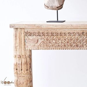 Wooden Console <b>Table</b> Carved Accent Coffee <b>Table</b> Long Entryway <b>Sofa</b> <b>Side</b> <b>Table</b> for Living Room Hallway Bedroom - Product Image 2