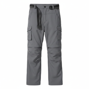 Best-Selling Men's Lightweight Canvas Hiking Pants <b>Waterproof</b> Elasticated Mid Waist Zippered Flat Security Pocket OEM Service - Product Image 2