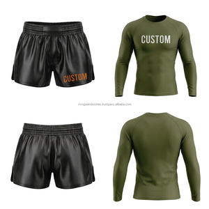 Ensemble short et rashguard Muay Thai personnalisé en gros – Kit d'entraînement de boxe et de kickboxing extensible, respirant et léger - Product Image 2