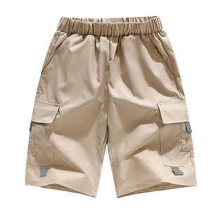 Pantalones Cortos de Tela de Sarga de Poliéster y Algodón al por Mayor, Pantalones Cortos de Playa para Niños, Ropa de Verano para Niños, Pantalones Cortos Tejidos de Secado Rápido, Perfectos para Actividades al Aire Libre - Product Image 3