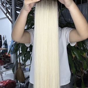 Extensions de cheveux humains blond platine lisses et soyeuses de qualité supérieure – Cheveux vierges Remy en gros - Product Image 1