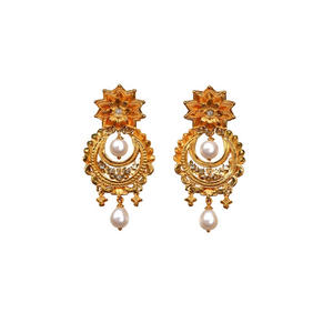 Pendientes de Perlas Vintage de Moda con Diseño de Flor-11058827GL - Product Image 2