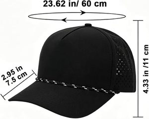 Gorras de Béisbol de Alto Rendimiento al por Mayor, Corte Láser, Transpirables, de Secado Rápido, Resistentes al Agua, Visera Plana, Cierre a Presión, Logotipo Personalizado OEM, Unisex - Product Image 4