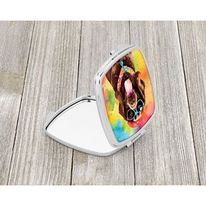 Hippie Dawg Compact <b>Mirror</b> Chocolate Labrador Decorative <b>Pocket</b> Makeup <b>Mirror</b> for Women Girls Travel Makeup <b>Mirror</b> Folding - Product Image 2