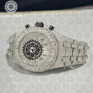 Montre unisexe de luxe Charm, bracelet en acier inoxydable, boîtier serti de diamants, mouvement mécanique analogique, résistance à l'eau 10 bars, automatique - Product Image 2