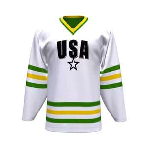 2026 Custom Made Fully Printed Ice Hockey Jerseys Long Sleeves V <b>Neck</b> Quick Dry Washed Ice Hockey Jerseys Set With Low MOQ - Product Image 1