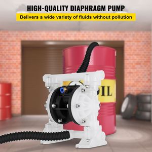 Pompa a Doppia Membrana ad Aria Compressa per Lavorazione del Petrolio, Ingresso/Uscita 1/2, Corpo in Polipropilene, 8.8 GPM Max, 120PSI, PTFE - Product Image 2