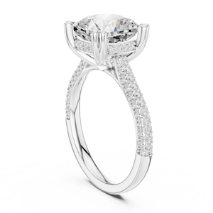Componente de Anillo Halo Redondo Personalizado con Gema Redonda de Múltiples Tamaños, Diseño de Anillo en Fase Pre-Producción - Product Image 3