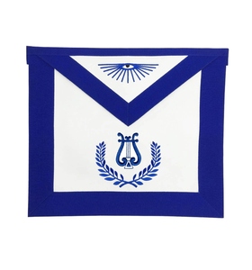 Tablier d'organiste de la Loge Bleue, blanc et bleu, Régalia maçonnique premium avec ceinture réglable - Product Image 1