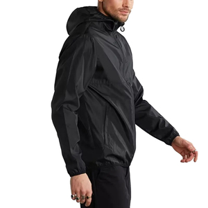 OEM <b>Lightweight</b> Athleisure 2 Piece Set Custom Logo Print Hooded Windproof <b>Jacket</b> and Pants Gym Wear Supplier Low MOQ Windbreaker - Product Image 4