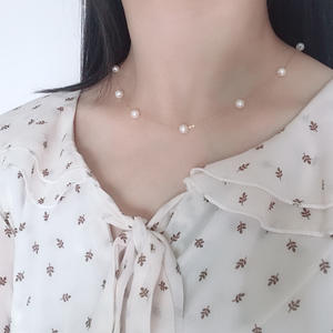 Collar de Perlas de Agua Dulce con Diseño de Cielo Estrellado de 18K para Mujer, Cadena de Clavícula con Pequeñas Perlas, Decoración de Cuello con Cuentas Dulces - Product Image 4