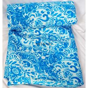 ผ้าฝ้ายพิมพ์ลายด้วยมือ น้ำหนักเบา คุณภาพดีเยี่ยม เหมาะสำหรับทำชุดเดรส ผ้าม่าน ผ้าปูที่นอน และของตกแต่งบ้าน - Product Image 3