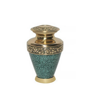 Urne funéraire en laiton artisanale de luxe, décorative, avec couvercle à vis. - Product Image 4