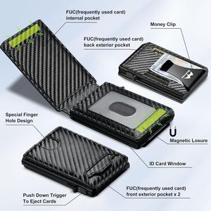 Cartera Minimalista Delgada para Hombre con Clip para Billetes Extraíble, Bloqueo RFID, Porta Tarjetas de Crédito para Bolsillo Frontal, Regalo Inteligente para Esposo o Hijo - Product Image 3