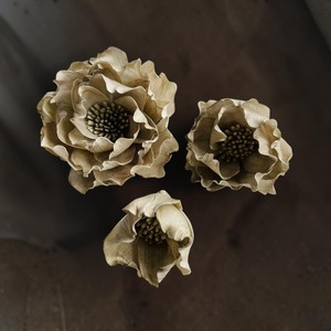 VADEE Premium Vintage Rose Ivory Sola Wood Flowers Sustainable Craft Handmade 10 cm Sesbania Plant <b>Stick</b> Home Star Magnolia - Product Image 6