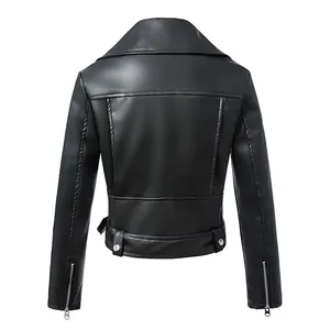 Chaqueta de cuero PU ajustada de manga larga con cremallera frontal para mujer, último diseño de otoño, sexy y atractiva. - Product Image 6