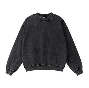 Sweat-shirts pour femmes, sweat-shirts à capuche pour femmes, sweat-shirts pour hommes en tissu respirant, couleur unie, effet délavé à l'acide - Product Image 4