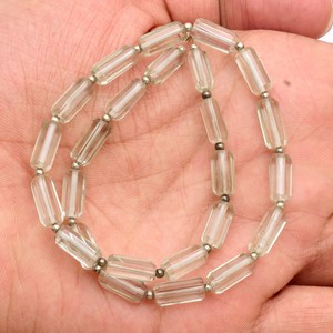 Perles en améthyste AAA facettées en forme de tube, 4x10mm-5x12mm, prasiolite naturelle, pierre semi-précieuse, perles cylindriques en vrac pour bijoux - Product Image 3