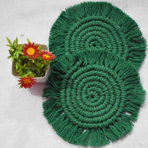 Sous-verres en macramé les plus vendus, sous-verres tissés à la main avec des bords à franges, pour le café, la maison, la cuisine, le bureau, la décoration de table - Product Image 3