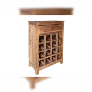 Vandana Elegant Sense, porte-vin moderne en fer et bois massif recyclé, HEMINGWAY, 56 cm, armoire pour 16 bouteilles, meubles de salle à manger - Product Image 2