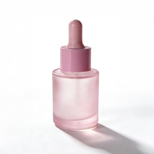 20/30ml ピンクフロストガラス製ドロッパー＆ポンプボトルセット - エッセンシャルオイル、美容液、スキンケア用詰め替え可能な化粧品容器 - Product Image 5