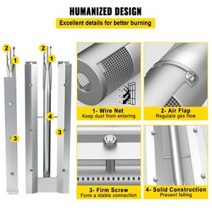 Kit di Ricambio per Bruciatori BBQ in Acciaio Inox, 3 Pezzi con Coperture Accessorie - Product Image 5