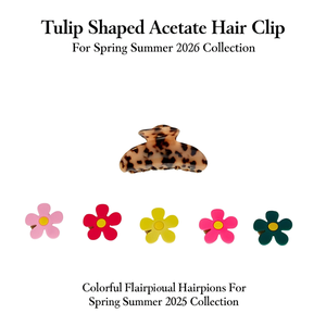 Élégante pince à cheveux en acétate en forme de tulipe, épingles à cheveux florales colorées pour la collection Printemps-Été 2026 - Product Image 2