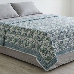 Fine Hand Block Printed Cotton Sanganer Kantha Queen Size <b>Throw</b> <b>Large</b> Width Handmade Indian Quilt Bedroom Home Textile Wholesale - Product Image 4