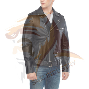 Veste en cuir pour homme, imperméable, respirante, écologique, coupe-vent, fermeture éclair intégrale, chaude pour l'hiver, logo personnalisé - Product Image 2
