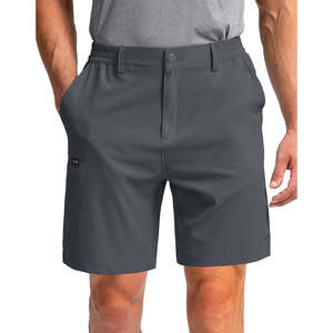 กางเกงขาสั้นคาร์โก้ผู้ชายลำลอง ผ้าฝ้าย 100% สีพื้น 6 กระเป๋า เอวยางยืด 5 นิ้ว ระบายอากาศได้ดี กางเกงครึ่งตัว เหมาะสำหรับเดินป่า เล่นกอล์ฟ ผ้าทอ ยืดหยุ่นได้ - Product Image 4