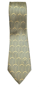 เนคไทหรูหราสำหรับสมาชิกสมาคมเมสัน สีเทาและสีทอง ลายบลู ลอจ - Product Image 2