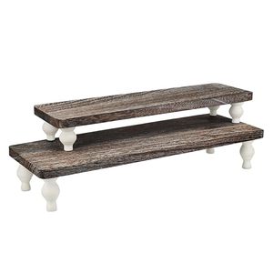 Juego de Soportes Elevados de Madera de Lujo, Pedestal Rústico de Madera de Mango, Plataforma de Exhibición para Mesa Estilo Rústico, Soporte Decorativo para Servir - Product Image 1