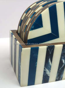 Posavasos de madera de resina, Juego de 4 posavasos hechos a mano para mesa de centro, posavasos de madera Natural y epoxi para cocina casera - Product Image 5