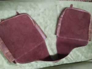 Piel de vaca Cuero genuino Western Trail Tooling Carving Horse Saddle Bag - Product Image 2