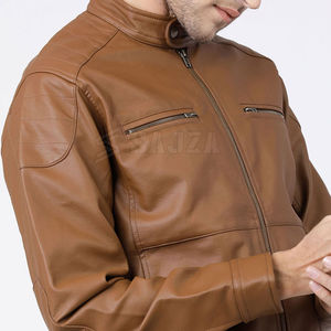 Blouson en cuir pour homme très tendance - Nouvelle mode coupe-vent personnalisable couleur et logo, vêtement d'extérieur d'hiver de haute qualité avec logo frontal - Product Image 6