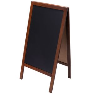 Lavagna a Doppia Faccia Vintage in Legno a Forma di A, Autoportante con Gomma Magnetica e Gessetti per Messaggi e Annunci su Marciapiede - Product Image 4