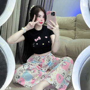 Ensemble d'été deux pièces pour femme, confortable, naturel, tendance, lavable, emballage personnalisé, fabriqué au Vietnam - Product Image 3