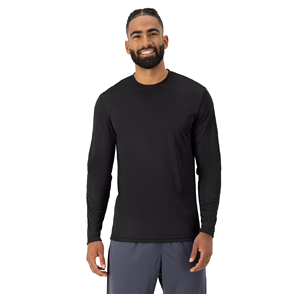 Camisetas de rendimiento para hombre de color blanco con cuello redondo, tejidas, personalizadas, de color sólido, de manga larga y elegantes, para hombre, de BD. - Product Image 3