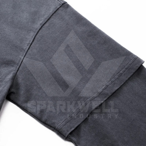 Men's Oversized <b>Long</b> <b>Sleeve</b> <b>T</b>-<b>Shirt</b> <b>Black</b> 100% Cotton Jersey Streetwear O-Neck Loose Fit Front Logo Anti-Wrinkle - Product Image 2