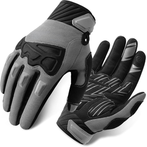 Gants de VTT unisexes personnalisés, à doigts entiers, avec rembourrage en gel, antidérapants, compatibles avec les écrans tactiles, fermeture à boucle, toutes saisons, pour l'extérieur - Product Image 3