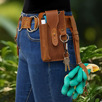 Sac à outils de jardinage multi-poches, sac de rangement portable en cuir PU, pochette organisatrice d'outils à la taille, grande capacité, sac de rangement extérieur