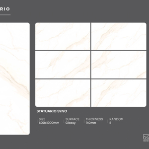 Carreaux de porcelaine élégants et brillants, taille 600x1200, grands carreaux pour sols et murs, pour usage résidentiel et commercial de luxe. - Product Image 1