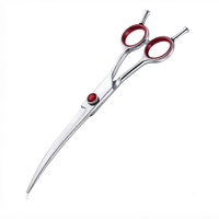 Ciseaux à cheveux professionnels en acier inoxydable avec manche rouge et lame tranchante pour une coupe de précision
