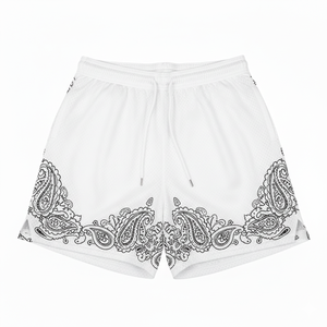 กางเกงขาสั้นตาข่ายพิมพ์ลาย OEM ออกแบบเอง พิมพ์ลายตามสั่ง กางเกงขาสั้นลำลอง กางเกงบาสเก็ตบอลชาย กางเกงขาสั้นตาข่ายระบายอากาศ - Product Image 4