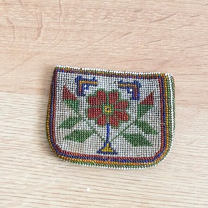 Festival-style beaded embroidery coin pouch with multi-color seed <b>beads</b> From India Handmade Coin Pouch for Women and Girls - Product Image 2