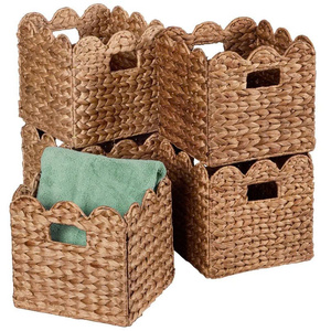 Durable Eco-Friendly Lightweight Organizer for Every Living Space Compact <b>Foldable</b> Water Hyacinth Storage <b>Basket</b> Set - Product Image 1