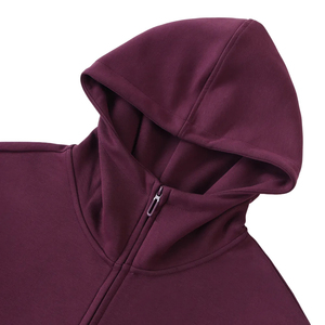 Sudadera con capucha y cremallera completa personalizada de fábrica, versión extragrande con patrón de color sólido, logotipo impreso personalizado - Product Image 3