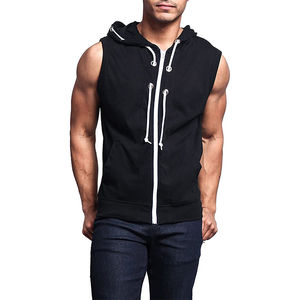 Nuevas Sudaderas sin Mangas con Capucha, Elegantes, 100% Algodón, Deportivas, Ajustadas, Personalizadas, con Cordón, para Hombre, Invierno - Product Image 3